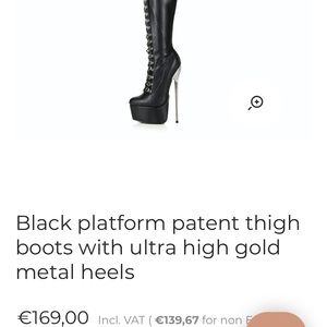 Thigh high extreme fetish leather boots